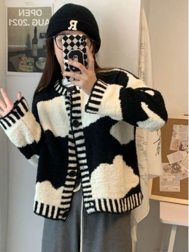 Винтажный Японский кардиган, женские повседневные свободные свитера контрастных цветов в стиле пэчворк, укороченные топы в ленивом стиле с... 
Винтажный Японский кардиган, женские повседневные свободные свитера контрастных цветов в стиле пэчворк, укороченные топы в ленивом стиле с...