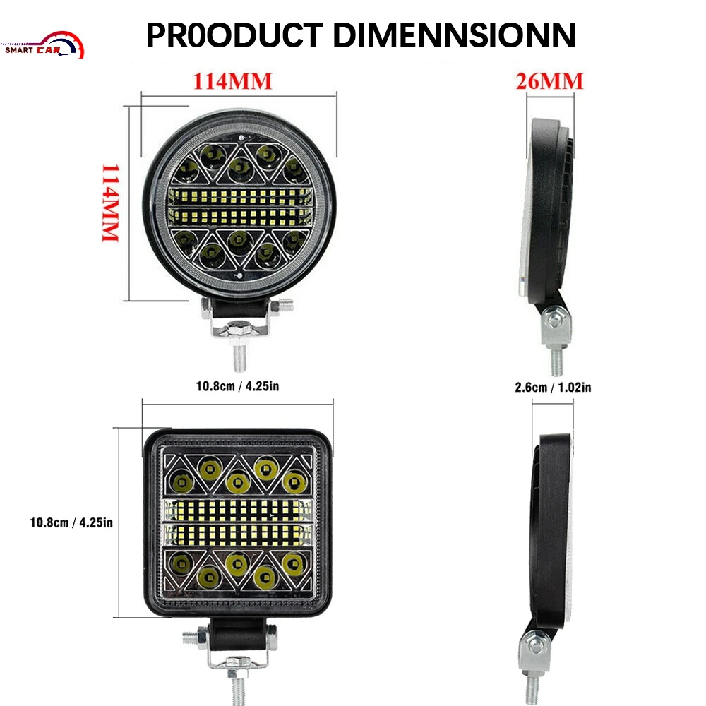 4 Inch Car 12/24V 102W LED Work Light Bar 4x4 Spotlight Floodlight IP67 Waterproof Auto Daytime Headlamps Vehicle Accessories
4 Inch Car 12/24V 102W LED Work Light Bar 4x4 Spotlight Floodlight IP67 Waterproof Auto Daytime Headlamps Vehicle Accessories