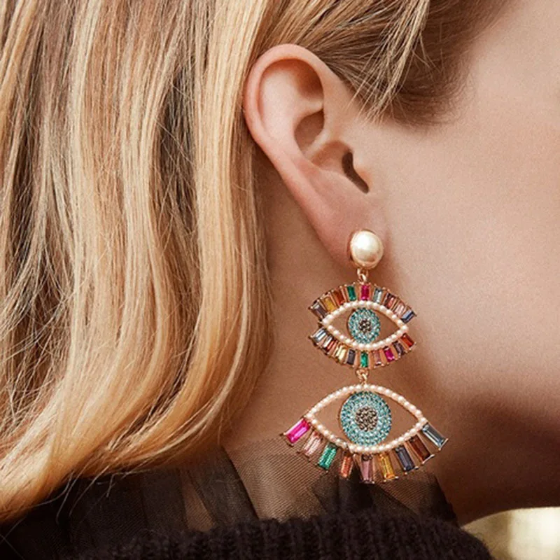Rainbow Rice Beads Devil's Eye Drop Earrings For Women Elegant Pearl Crystal Heart Dangle Earrings Luxury Party Wedding Jewelry
Rainbow Rice Beads Devil's Eye Drop Earrings For Women Elegant Pearl Crystal Heart Dangle Earrings Luxury Party Wedding Jewelry