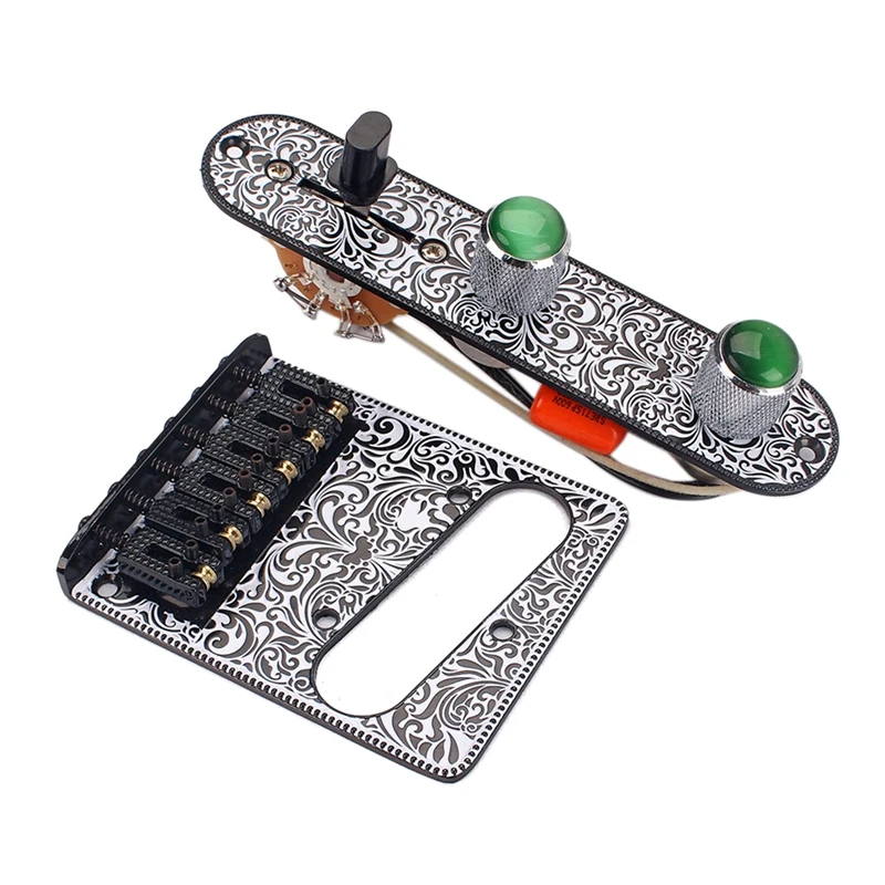 

For TL Electric Guitar Roller Saddle Bridge And 3 Way Wired Loaded Prewired Control Plate Guitar Accessories