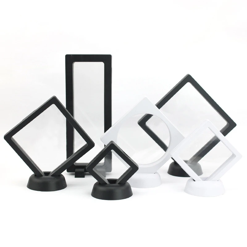 PE Film Jewelry Storage Box 3D Packaging Case Gemstone Free Stand Floating Frame Membrane Ring Earrings Necklace Display Holder
PE Film Jewelry Storage Box 3D Packaging Case Gemstone Free Stand Floating Frame Membrane Ring Earrings Necklace Display Holder