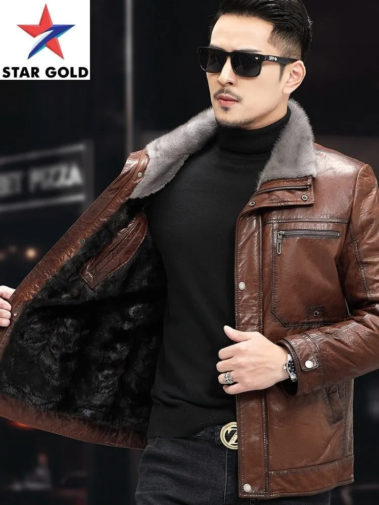 Winter Real New Oil Wax Sheepskin Genuine Leather Jacket Mink Fur Lining Warm Motorcycle Coats Business Casual Mens Overcoat
Winter Real New Oil Wax Sheepskin Genuine Leather Jacket Mink Fur Lining Warm Motorcycle Coats Business Casual Mens Overcoat