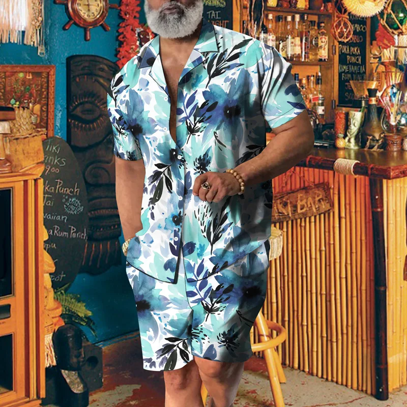 Men's Summer New Loose Large Short Sleeved Plant Series Printed Shirt Clothing + Sports Beach Fashion Casual Two-piece Se
Men's Summer New Loose Large Short Sleeved Plant Series Printed Shirt Clothing + Sports Beach Fashion Casual Two-piece Se