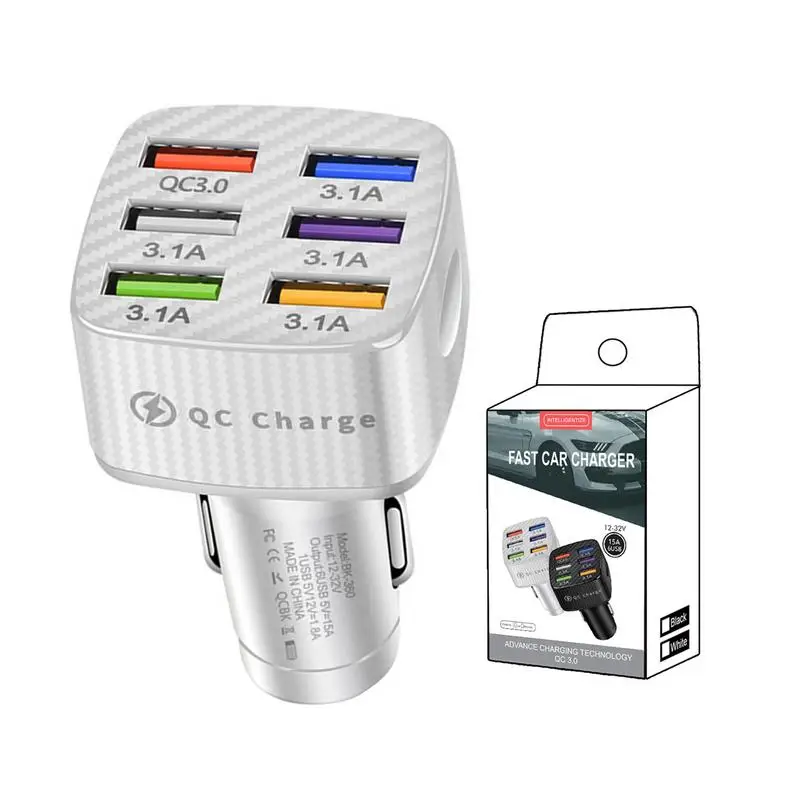 USB Fast Car Charger 6-Port Type-C Fast Car Charger QC3.0 15A Fast Car Charger Compatible With Cars Trucks Off-road Vehicles
USB Fast Car Charger 6-Port Type-C Fast Car Charger QC3.0 15A Fast Car Charger Compatible With Cars Trucks Off-road Vehicles