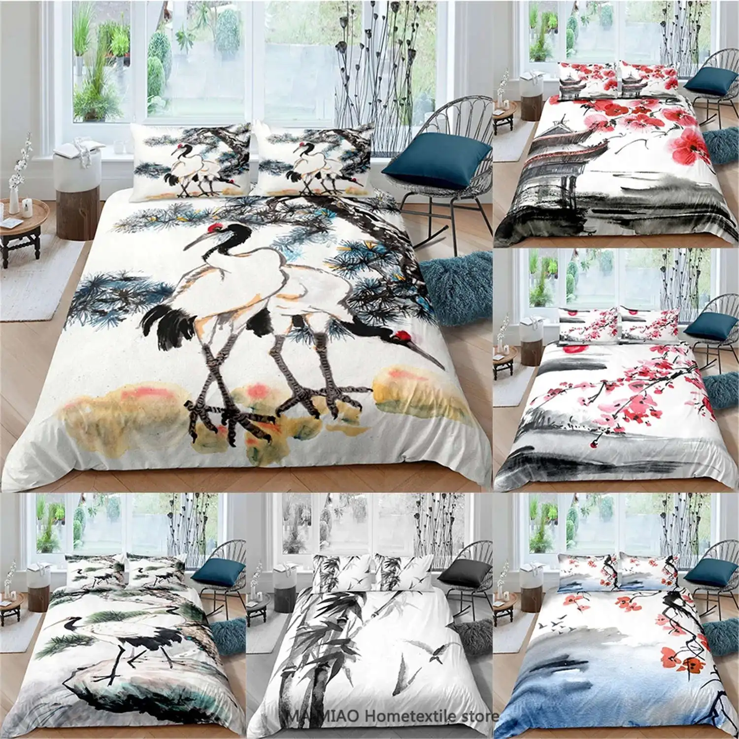 

3D Flower Duvet Cover Cherry Blossoms Bedding Set with Pillowcases 3PCS Comforter Quilt Cover Floral Bedclothes EU/US/AU/UK Size