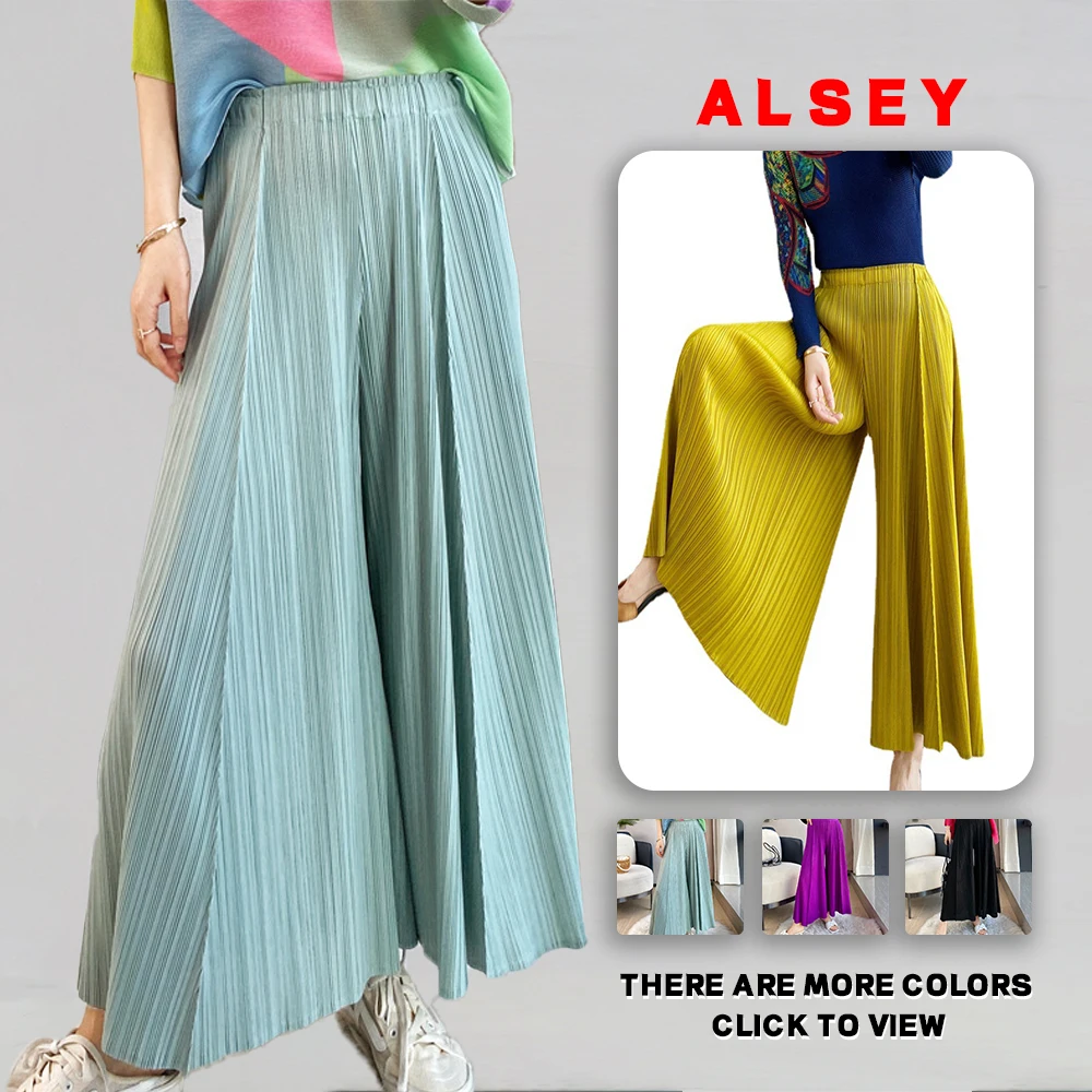 Miyake Pleated Women's Wide Leg Pants Draped Office Lady Elastic Waist Solid Color Nine Minute Harlem Pants Women's Skirt Pants
Miyake Pleated Women's Wide Leg Pants Draped Office Lady Elastic Waist Solid Color Nine Minute Harlem Pants Women's Skirt Pants