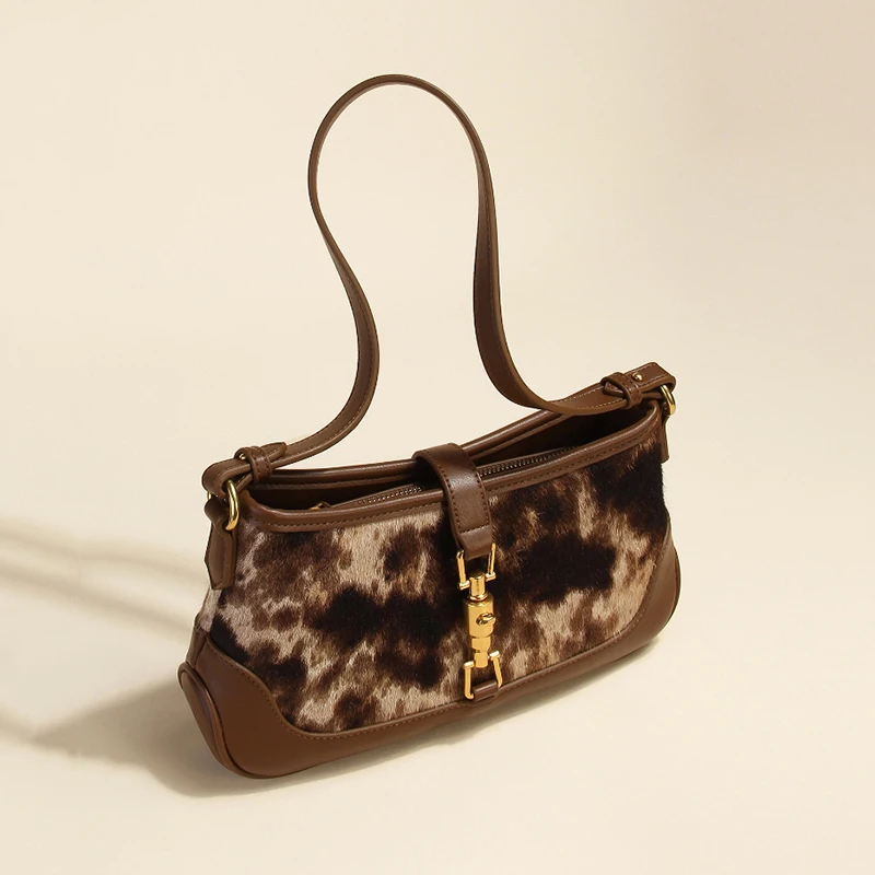 Fall/winter new leather with horse hair women's bag niche design brown underarm bag shoulder slung leather women
Fall/winter new leather with horse hair women's bag niche design brown underarm bag shoulder slung leather women
