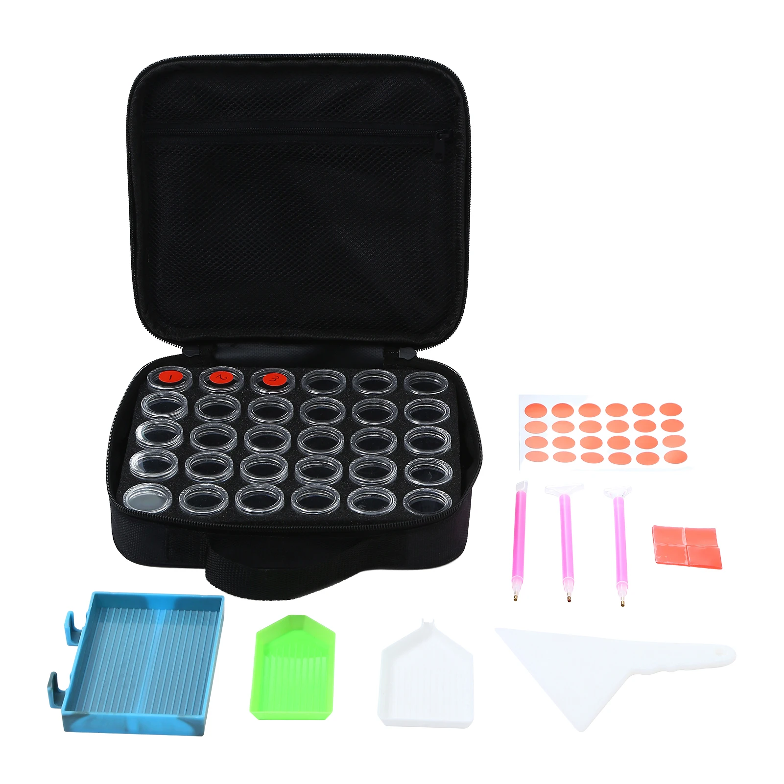 Diamond Paintings Storage Bag Double Zipper Shockproof Large Capacity 30 Slots Diamond Beads Storage Boxes With Tools
Diamond Paintings Storage Bag Double Zipper Shockproof Large Capacity 30 Slots Diamond Beads Storage Boxes With Tools