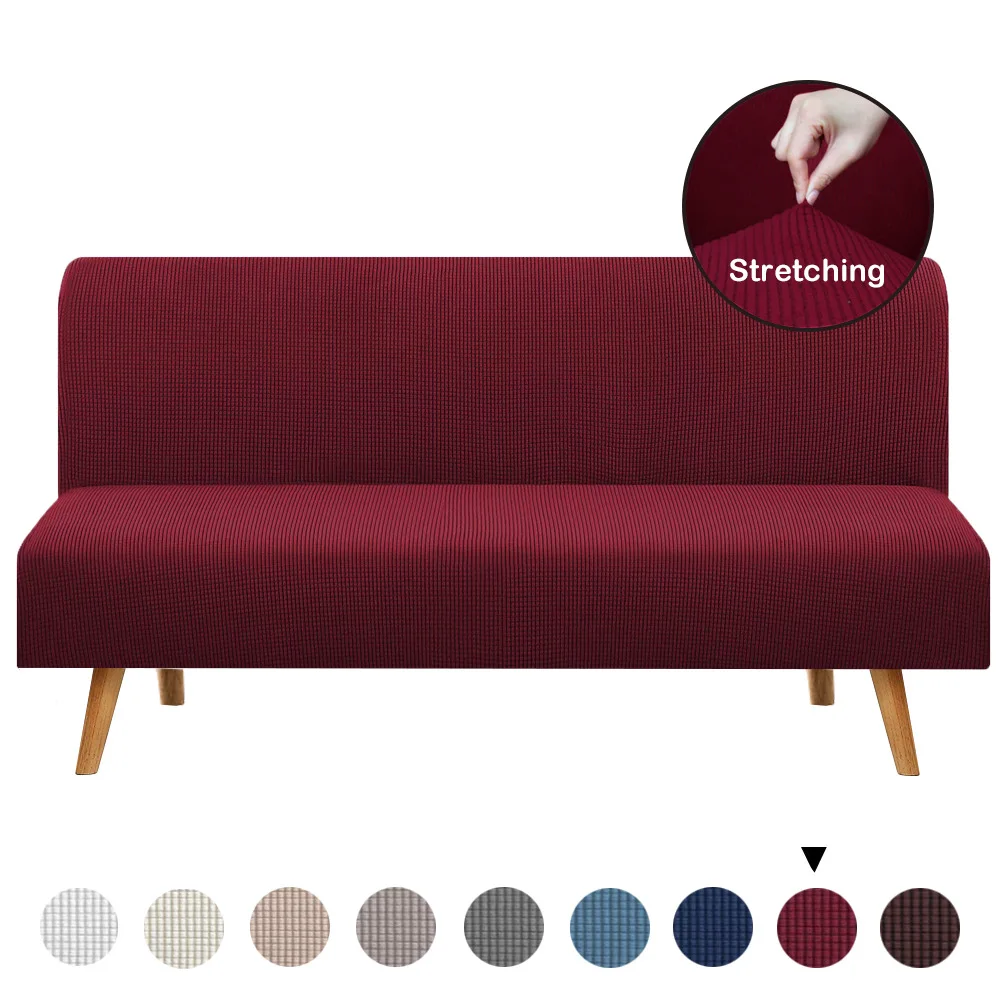 Armless Futon Cover Stretch Sofa Bed Slipcover Protector Elastic High Spandex Small Checks Jacquard Fabric Sofa Futon Cover
Armless Futon Cover Stretch Sofa Bed Slipcover Protector Elastic High Spandex Small Checks Jacquard Fabric Sofa Futon Cover