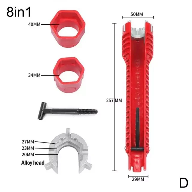 8 In 1 Flume Wrenches Tools Sets Plumbing Tools Anti-slip Kitchen Repair Plumbing Tools Sink Faucet Key Plumbing Pipe Wrench
8 In 1 Flume Wrenches Tools Sets Plumbing Tools Anti-slip Kitchen Repair Plumbing Tools Sink Faucet Key Plumbing Pipe Wrench