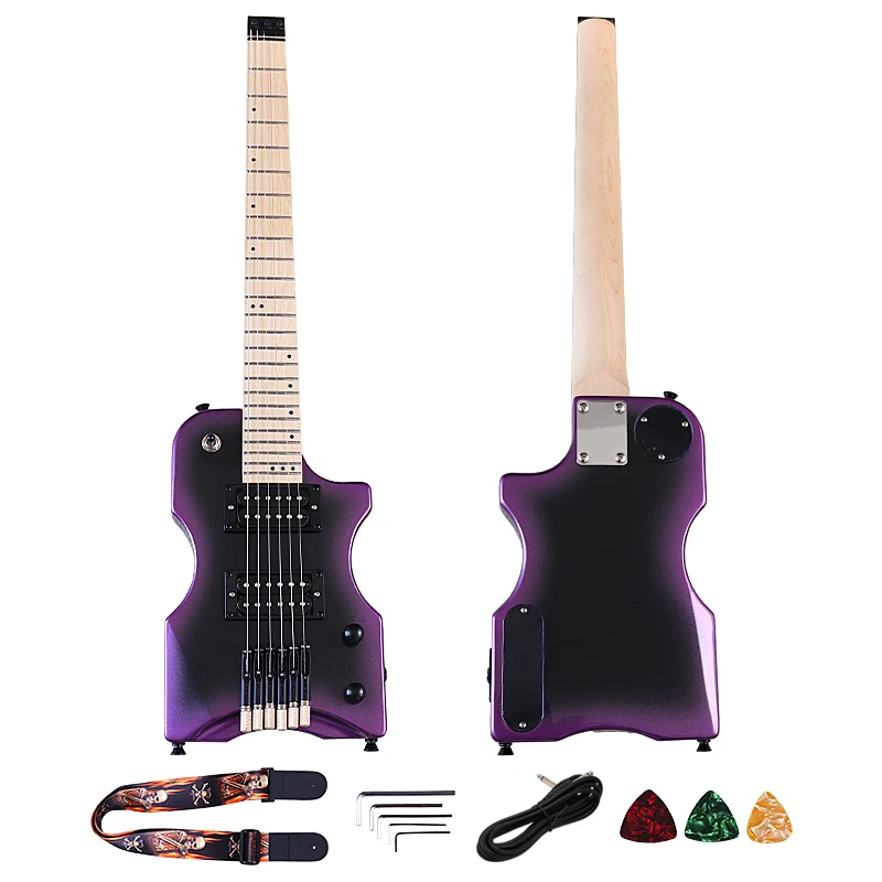 30 Inch Mini Headless Electric Guitar Basswood Body Canada Maple Neck 6 Strings 24 Frets Travel Guitar with Gig Bag
30 Inch Mini Headless Electric Guitar Basswood Body Canada Maple Neck 6 Strings 24 Frets Travel Guitar with Gig Bag