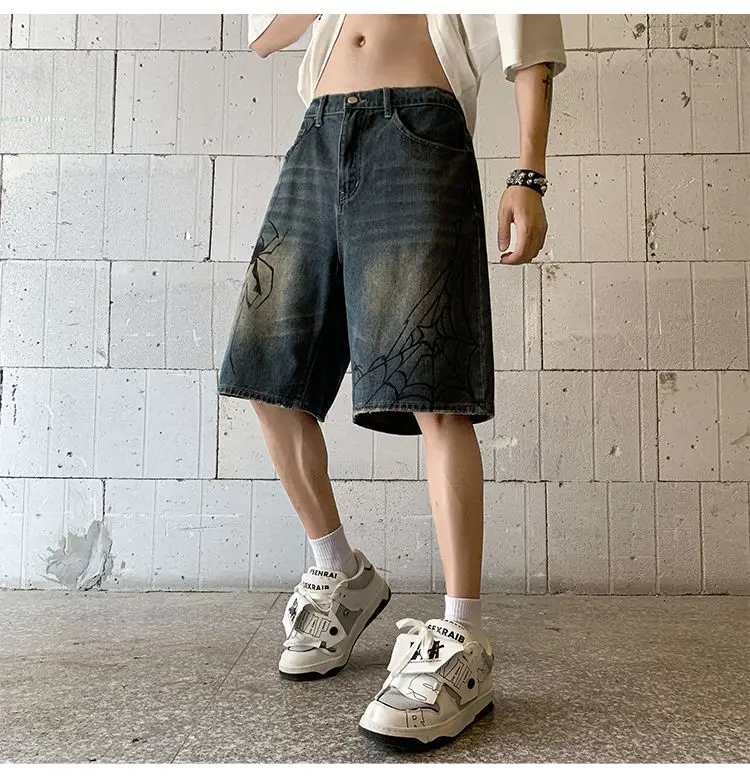 Hop Short Pants Grunge Bermudas Jeans Shorts Men Clothes Y2K Women Streetwear Breeches Spider Cobweb Korean Harajuku Denim Hip
Hop Short Pants Grunge Bermudas Jeans Shorts Men Clothes Y2K Women Streetwear Breeches Spider Cobweb Korean Harajuku Denim Hip
