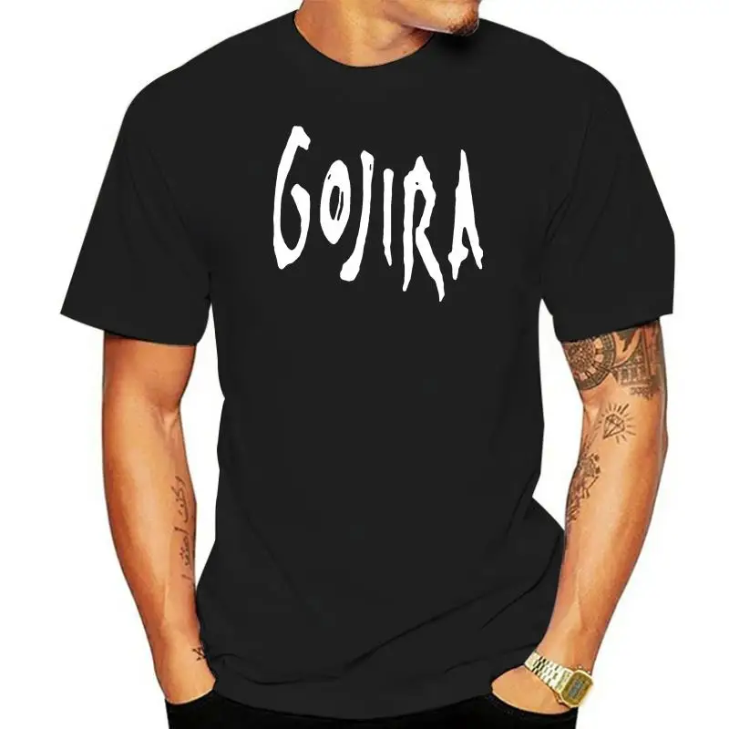 

New Gojira Band Title Logo MenS Black White T Shirt Tee