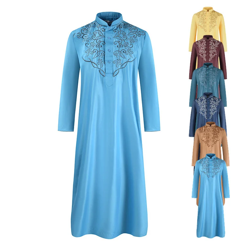 Abaya For Men Arabic Islamic Pakistan Men Robe Loose Spring And Summer New Solid Color Embroidery Muslim Long Sleeve Robe
Abaya For Men Arabic Islamic Pakistan Men Robe Loose Spring And Summer New Solid Color Embroidery Muslim Long Sleeve Robe