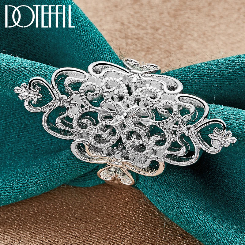DOTEFFIL 925 Sterling Silver Pattern Hollow Ring For Woman Fashion Wedding Engagement Party Gift Charm Jewelry
DOTEFFIL 925 Sterling Silver Pattern Hollow Ring For Woman Fashion Wedding Engagement Party Gift Charm Jewelry