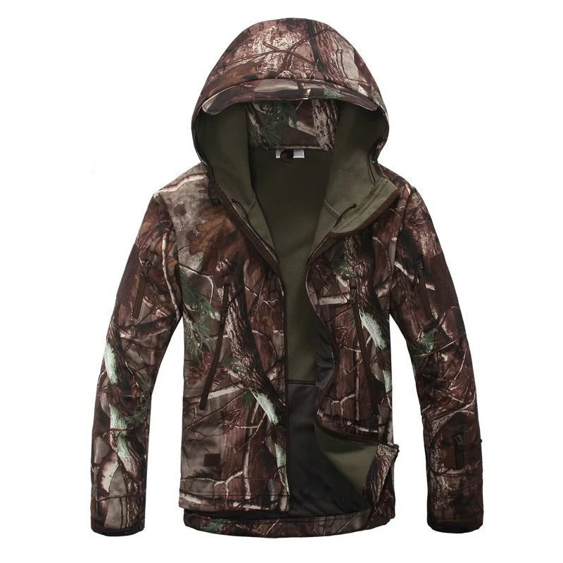 

Куртка мужская тактическая с капюшоном, уличный флисовый пиджак в стиле милитари для походов, охоты, армейская камуфляжная уличная одежда, V5