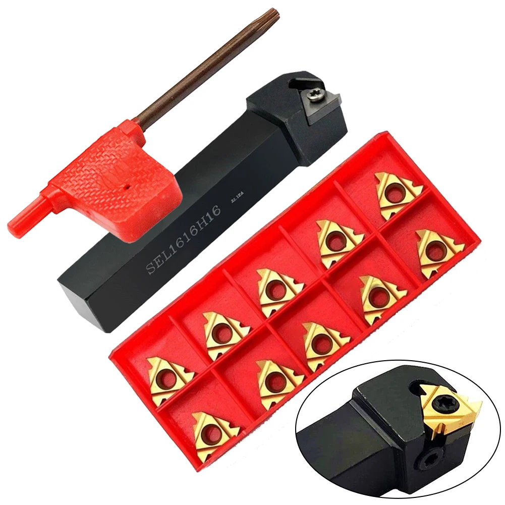CNC Insert Turning Tool Holder 10pcs/box 16IR AG60 5/8 Inch 87mm Wrench Accessories Carbide Carbon Steel Gold Insert
CNC Insert Turning Tool Holder 10pcs/box 16IR AG60 5/8 Inch 87mm Wrench Accessories Carbide Carbon Steel Gold Insert