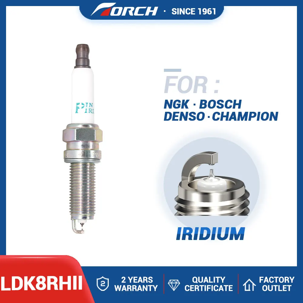 Spark Plug TORCH LDK8RHII Replace for PLKR7B8E for 0242140512 Y6NPP332 for Champion OE229 for Denso VXUH22 Double Iridium Candle
Spark Plug TORCH LDK8RHII Replace for PLKR7B8E for 0242140512 Y6NPP332 for Champion OE229 for Denso VXUH22 Double Iridium Candle
