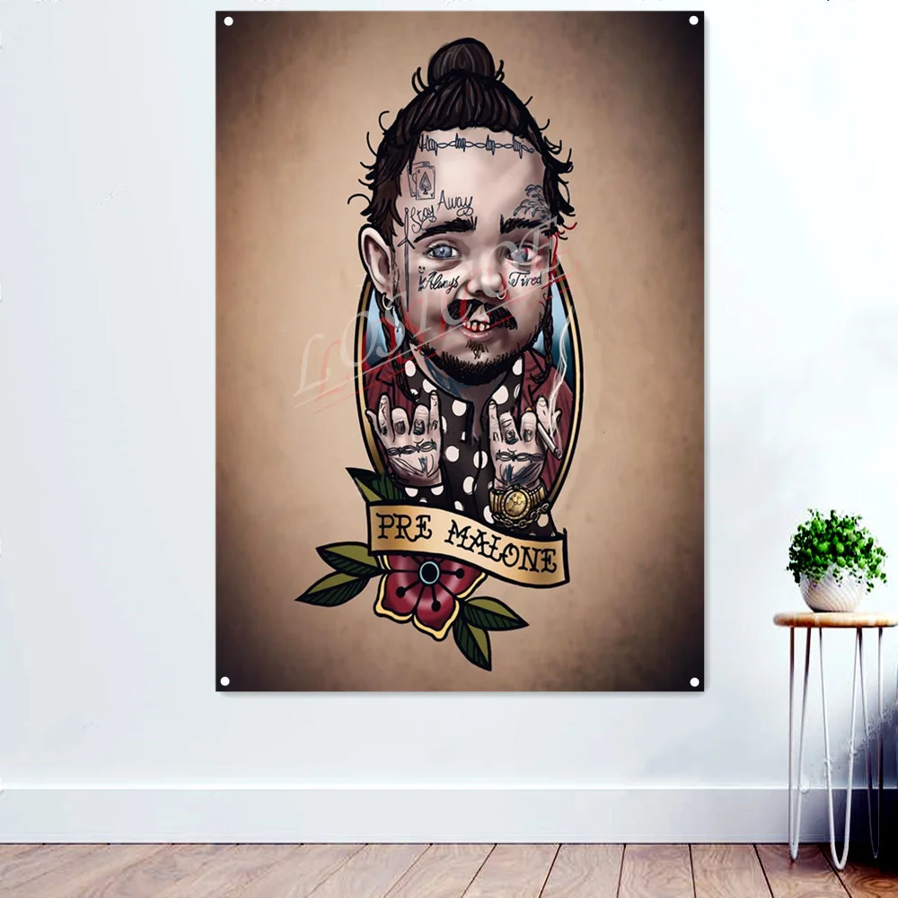 PRE MALONE. Traditional Tattoo Art Banner Wall Hanging Flag Mural Vintage Posters and Prints Wall Decor Tapestry Canvas Painting
PRE MALONE. Traditional Tattoo Art Banner Wall Hanging Flag Mural Vintage Posters and Prints Wall Decor Tapestry Canvas Painting