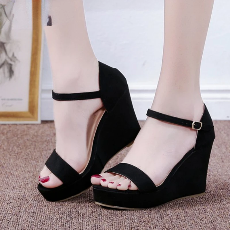 Wedges Summer Shoes Peep Toe Sandalias Casual Buckle Shoes Platform Women's Sandals Fashion Dress Black High Heel Sandalia Mujer
Wedges Summer Shoes Peep Toe Sandalias Casual Buckle Shoes Platform Women's Sandals Fashion Dress Black High Heel Sandalia Mujer