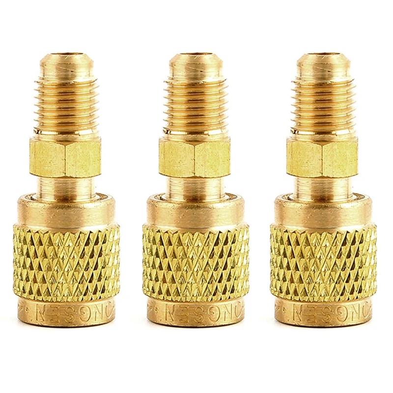 3X Adapter Cable Hose Connector R22 R134A To R32 R410A Size 1/4 Inch To 5/16 Inch Air Conditioner Fluoride Tube Adapter
3X Adapter Cable Hose Connector R22 R134A To R32 R410A Size 1/4 Inch To 5/16 Inch Air Conditioner Fluoride Tube Adapter