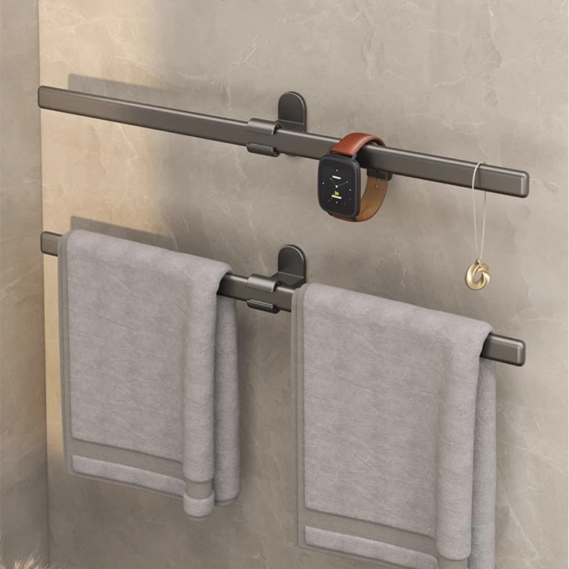 Towel Holder Aluminum Alloy No Drilling Bathroom Organizers Self-adhesive Towel Bar Bathroom Shelves Kitchen Storage Rack
Towel Holder Aluminum Alloy No Drilling Bathroom Organizers Self-adhesive Towel Bar Bathroom Shelves Kitchen Storage Rack