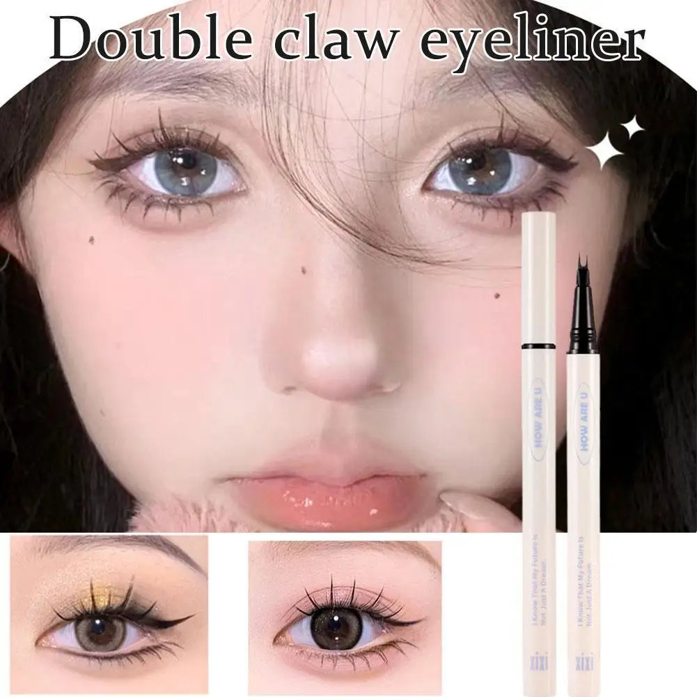 

Double Claw Eyeliner Pencil Liquid Lower Eyelash Pen Eye Drying Quick Tools Makeup Waterproof Lasting Beauty Liner Natural X0O1