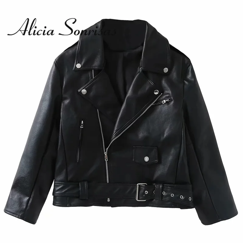 Spring Autumn Women 2022 Tailored Soft PU Loose Punk Belted Motorcycle Short Faux Leather Jacket Purple Biker Coat With Belts
Spring Autumn Women 2022 Tailored Soft PU Loose Punk Belted Motorcycle Short Faux Leather Jacket Purple Biker Coat With Belts