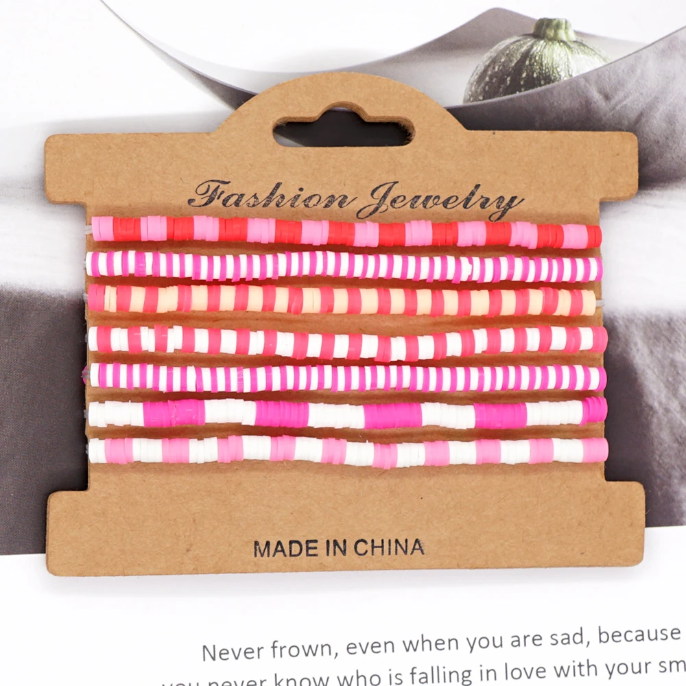 Go2BoHo 5pcs/lot Pink Bracelets Set Heishi Disc Beaded Pulsera Polymer Clay Stackable Bracelet for Women Fashion Summer Jewelry
Go2BoHo 5pcs/lot Pink Bracelets Set Heishi Disc Beaded Pulsera Polymer Clay Stackable Bracelet for Women Fashion Summer Jewelry