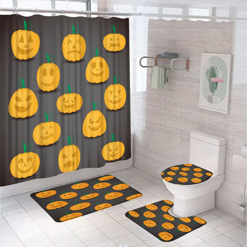 Orange Pumpkin Halloween Shower Curtain Sets Autumn Harvest Bathroom Accessories Screen Non-Slip Bath Mats Rug Toilet Seat Cover
Orange Pumpkin Halloween Shower Curtain Sets Autumn Harvest Bathroom Accessories Screen Non-Slip Bath Mats Rug Toilet Seat Cover
