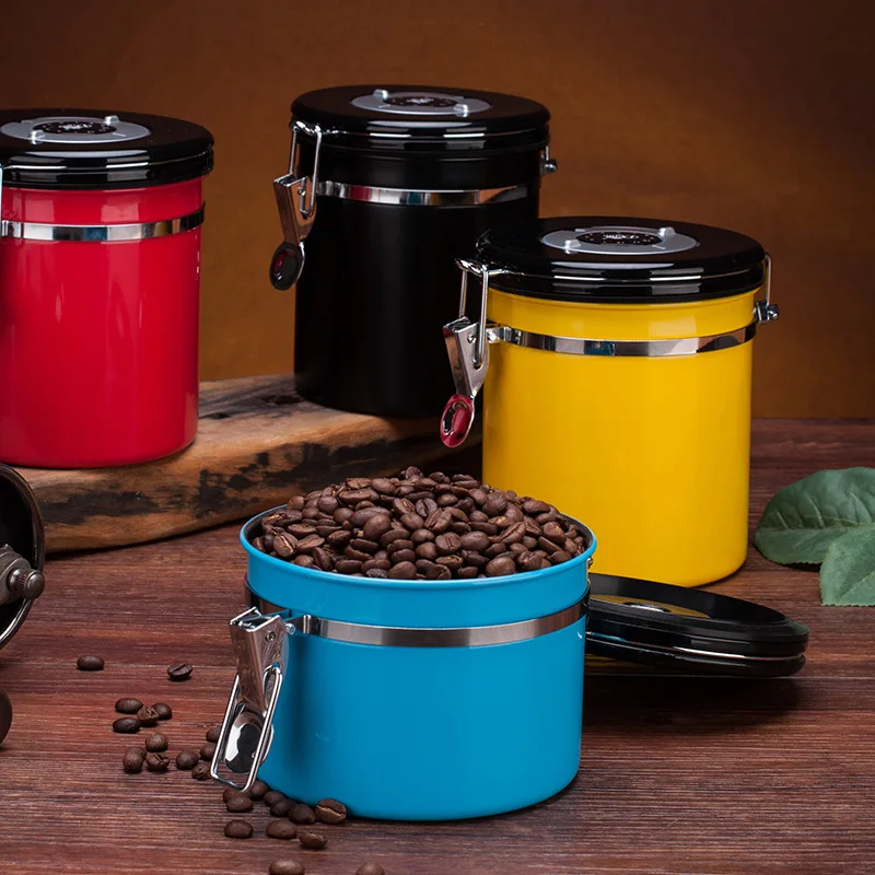 Stainless Steel Coffee Bean Sealed Can with Exhaust Valve Sealed Can Cereals Tea Storage Box Food Keep Fresh Canister 800ml
Stainless Steel Coffee Bean Sealed Can with Exhaust Valve Sealed Can Cereals Tea Storage Box Food Keep Fresh Canister 800ml
