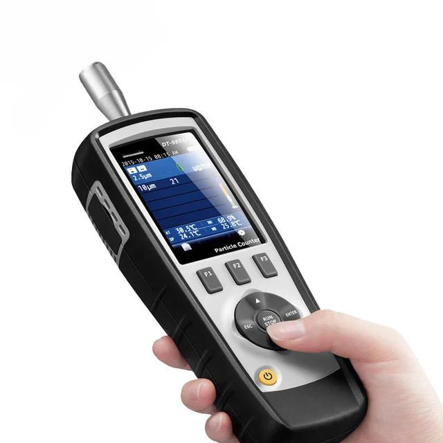 Particle counter pm2.5 pm0.3 pm10 Dew point wet bulb temperature Air quality test
Particle counter pm2.5 pm0.3 pm10 Dew point wet bulb temperature Air quality test