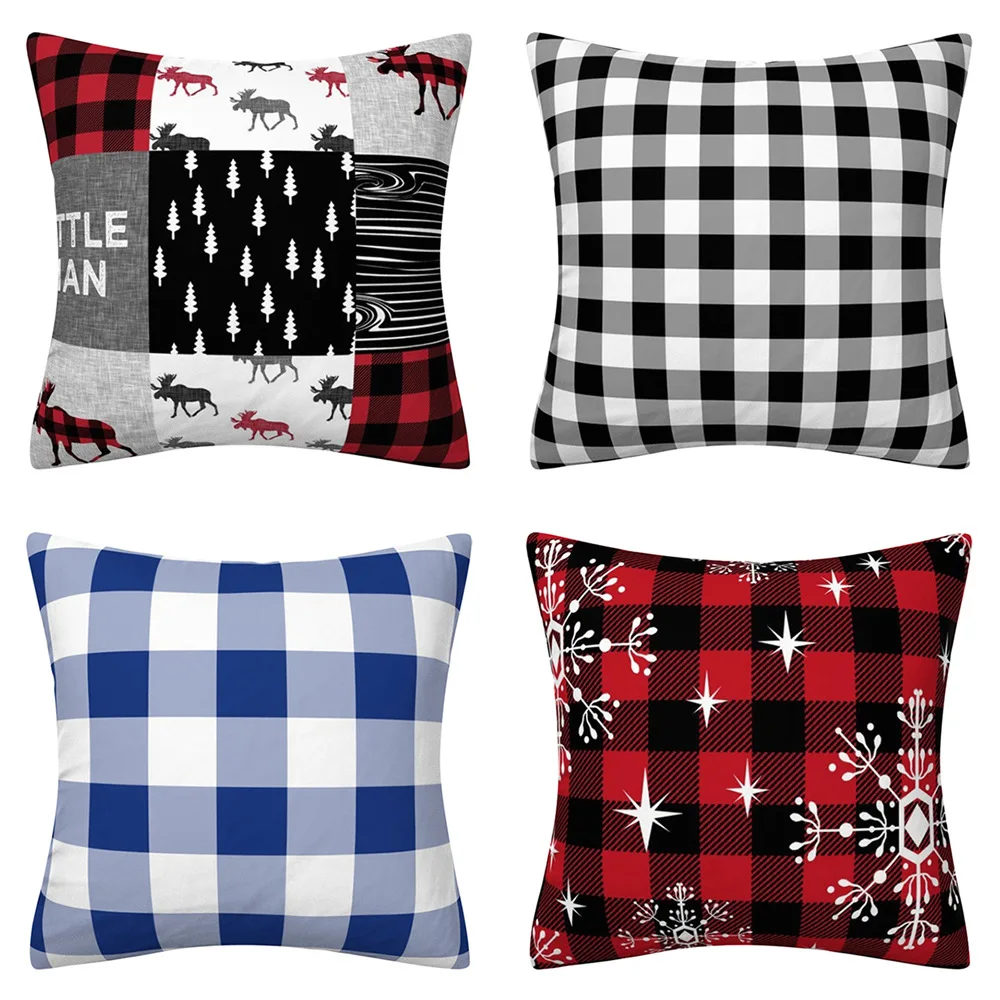 Red Plaid Cushion 45X45 Pillowcase Elk Merry Christmas Decorative Pillows Sofa Cushions
Red Plaid Cushion 45X45 Pillowcase Elk Merry Christmas Decorative Pillows Sofa Cushions