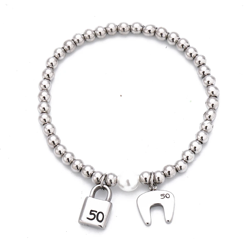 6mm Fashion Women Pearl Bracelet Charm Chain Lock Pendant Beads Bracelet for Women Key 50 Jewelry Gift
6mm Fashion Women Pearl Bracelet Charm Chain Lock Pendant Beads Bracelet for Women Key 50 Jewelry Gift