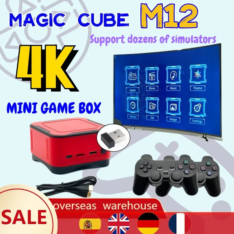 

4K HD M12 Magic Game Box 2023 NEW 16G 64G128G Mini Home Wireless Super Game Box Mass Game Pocket Game MP4 Player Nostalgic Games