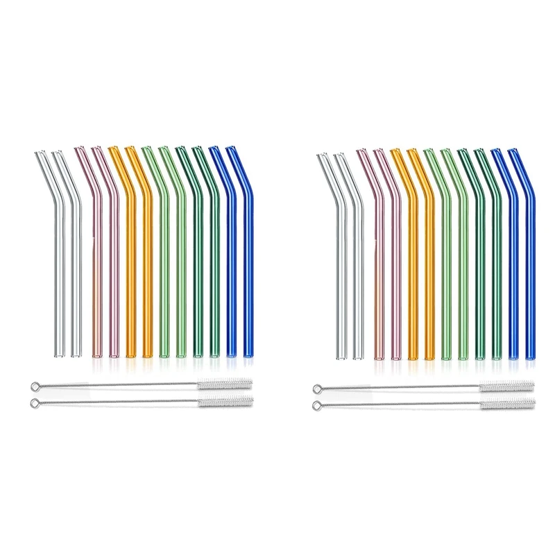 Reusable Glass Straws, Bent Glass Drinking Straws With 4 Cleaning Brushes, Straws For Smoothies,(Multicolor, 24 Pack)
Reusable Glass Straws, Bent Glass Drinking Straws With 4 Cleaning Brushes, Straws For Smoothies,(Multicolor, 24 Pack)