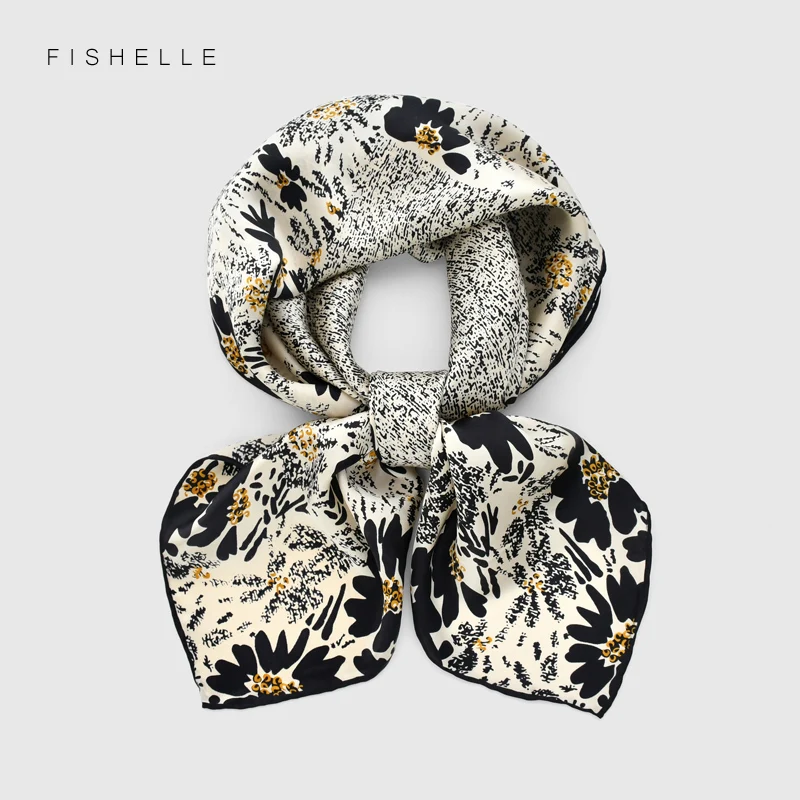 Black white 100% natural silk scarf women luxury real silk satin 90cm square hijab scarves ladies spring summer 
Black white 100% natural silk scarf women luxury real silk satin 90cm square hijab scarves ladies spring summer