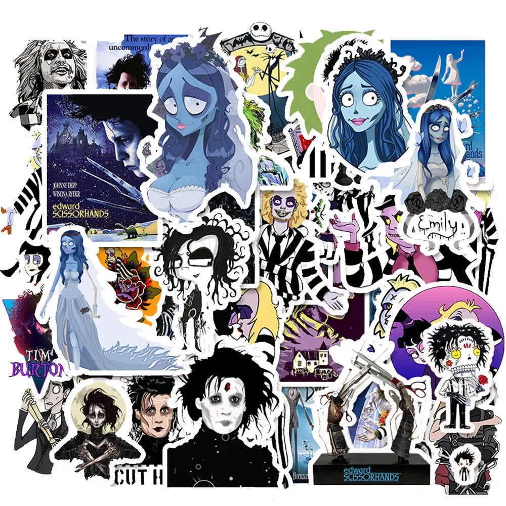 50Pcs Tim Burton Film Stickers Cartoon Corpse Bride & Edward Scissorhands Sticker Diy Luggage Laptop Guitar Phone Decal Gift
50Pcs Tim Burton Film Stickers Cartoon Corpse Bride & Edward Scissorhands Sticker Diy Luggage Laptop Guitar Phone Decal Gift