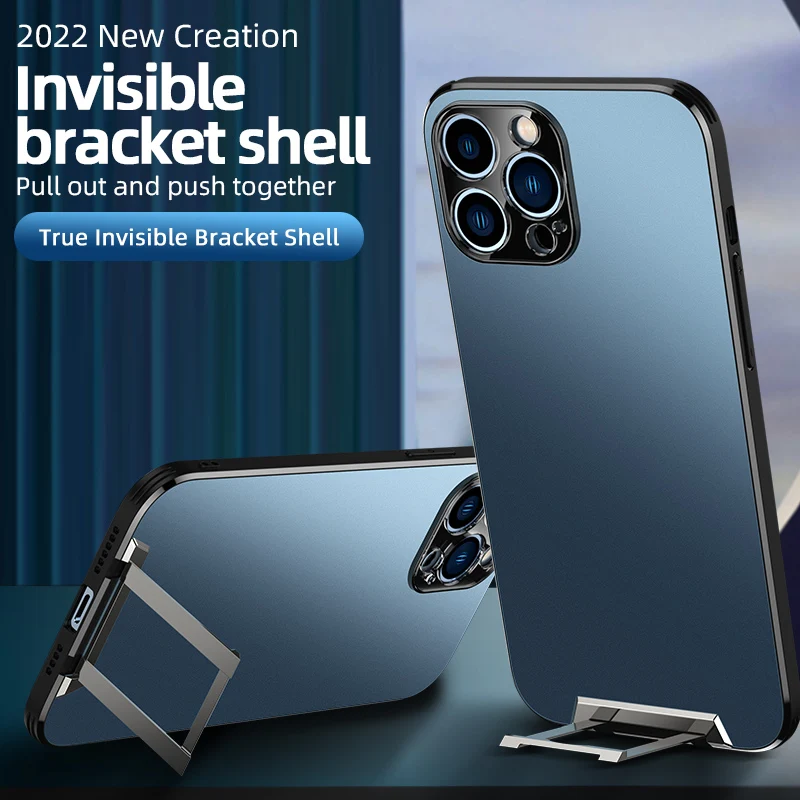 for iPhone 14 Pro 13 12 Pro Max Solid Color Backplane Matte Version Metal Stand Lens Protection Invisible Bracket Phone Cover
for iPhone 14 Pro 13 12 Pro Max Solid Color Backplane Matte Version Metal Stand Lens Protection Invisible Bracket Phone Cover