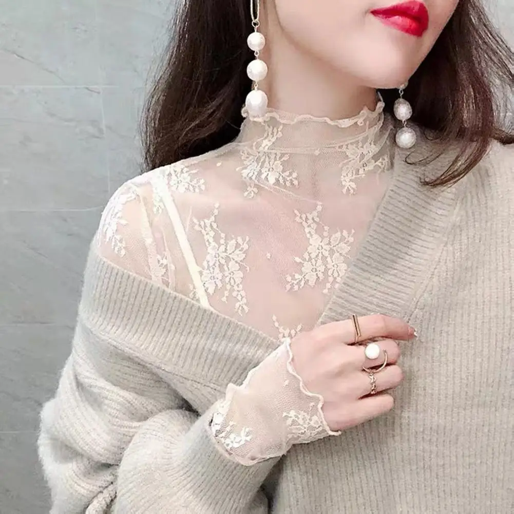 Beautiful Pullover Blouse Anti Pilling Mesh Top Sheer Sweet Lady Perspective Mesh Thin Top Dressing Up
Beautiful Pullover Blouse Anti Pilling Mesh Top Sheer Sweet Lady Perspective Mesh Thin Top Dressing Up