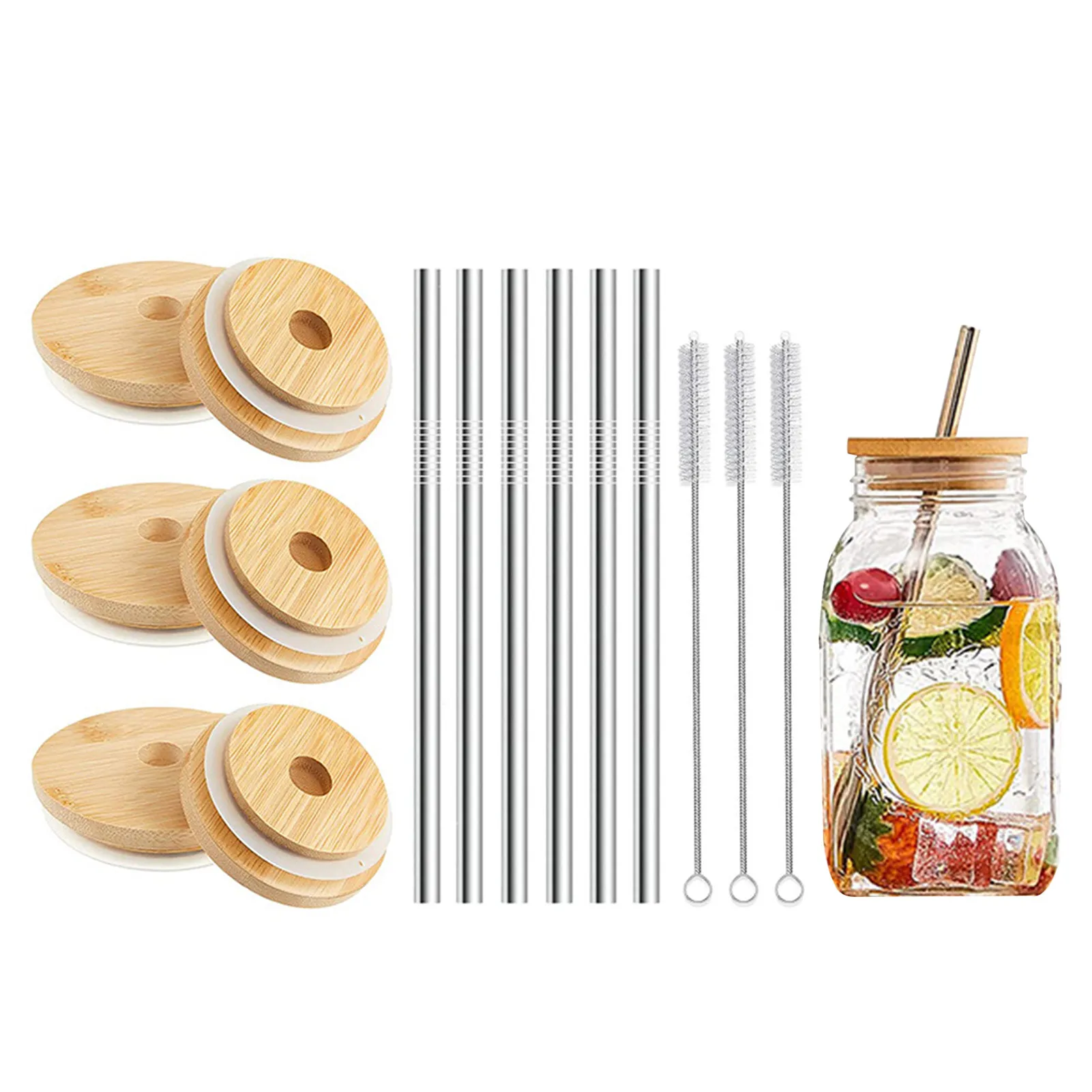 6Pcs Reusable Bamboo Jar Lids Reusable Mason Cup Tops With Straw Hole Reusable Bamboo Lids Mason Jar Tops With 6 Stainless Steel
6Pcs Reusable Bamboo Jar Lids Reusable Mason Cup Tops With Straw Hole Reusable Bamboo Lids Mason Jar Tops With 6 Stainless Steel