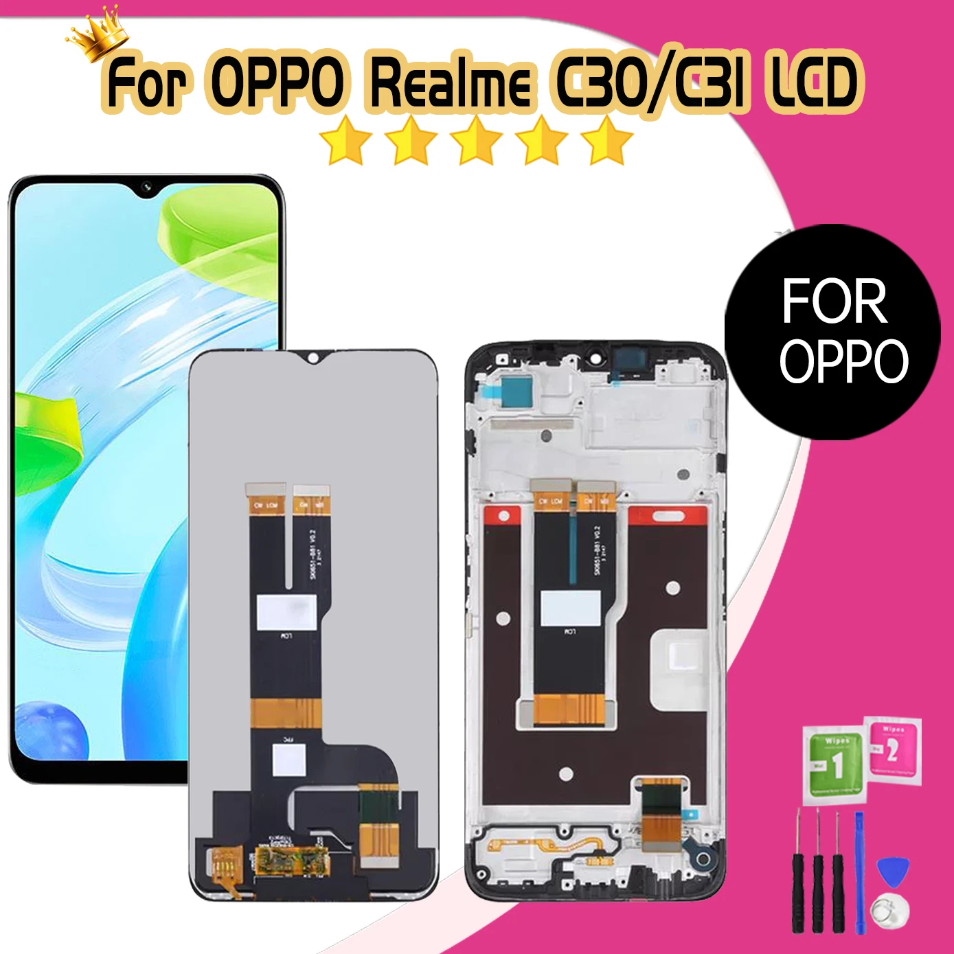 Тест 6 5 "Оригинальный ЖК-экран для OPPO Realme C30 RMX3581 C31 ЖК-дисплей RMX3501 сенсорная