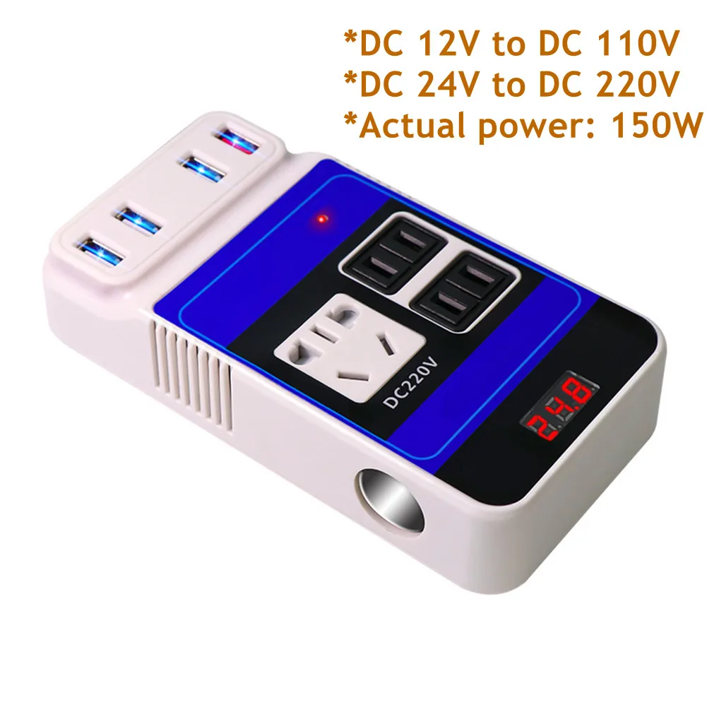 Car Vehicle Power Inverter DC12V 24V To DC110V/220V Converter Trip 4-USB Built-in Fuse, Safe Charging Design And Cooling Fan Pre
Car Vehicle Power Inverter DC12V 24V To DC110V/220V Converter Trip 4-USB Built-in Fuse, Safe Charging Design And Cooling Fan Pre