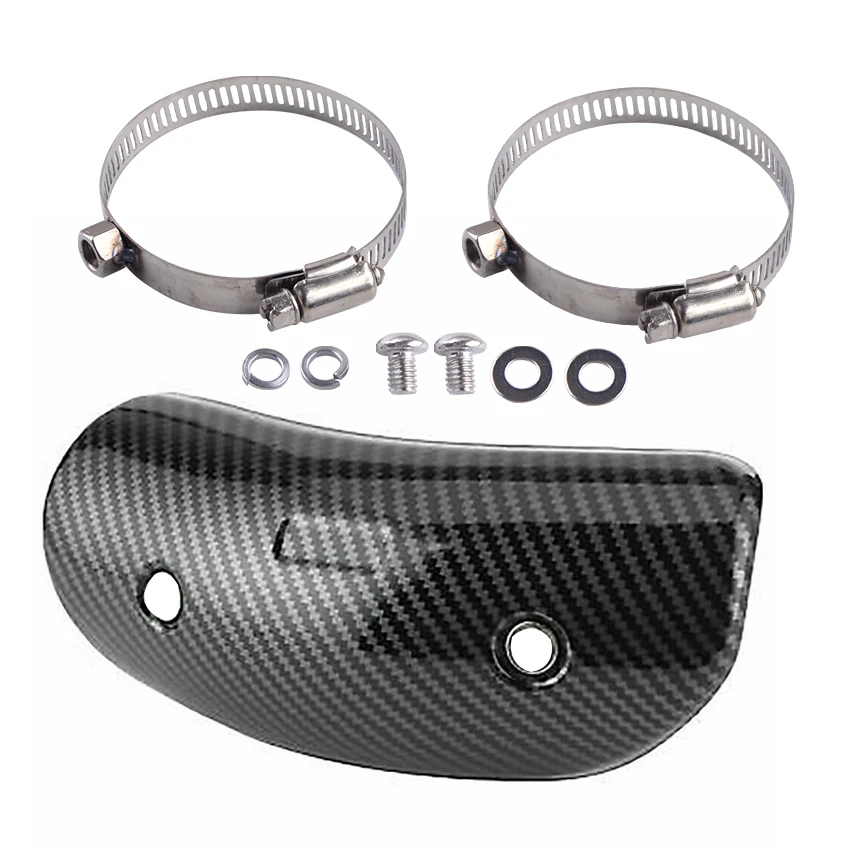 Black Universal Motorcycle Rear Exhaust Muffler Pipe Guard Heat Shield Cover 7.5x3inches Carbon Fiber Style Stainless Steel
Black Universal Motorcycle Rear Exhaust Muffler Pipe Guard Heat Shield Cover 7.5x3inches Carbon Fiber Style Stainless Steel