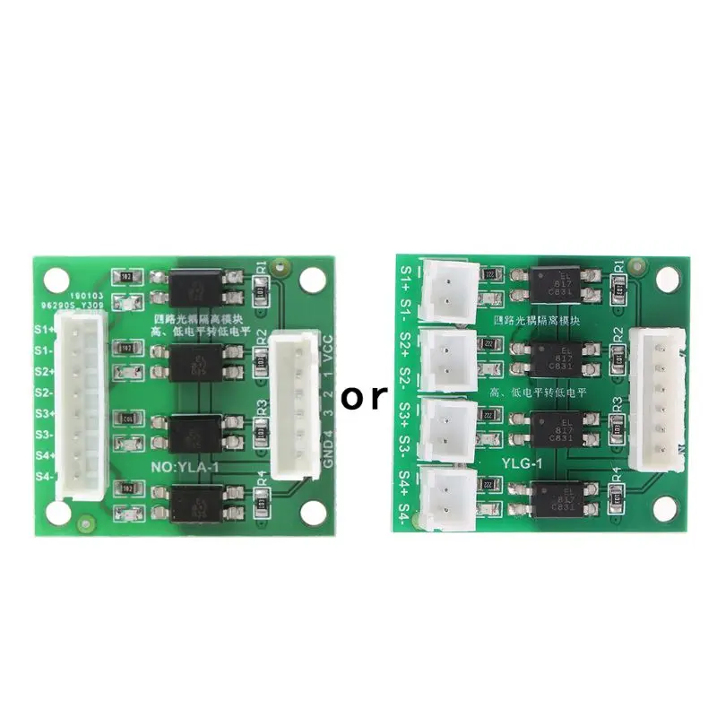 

4 Channel 12V/24V to 5V Input High and Low Level Conversion Optocoupler Module