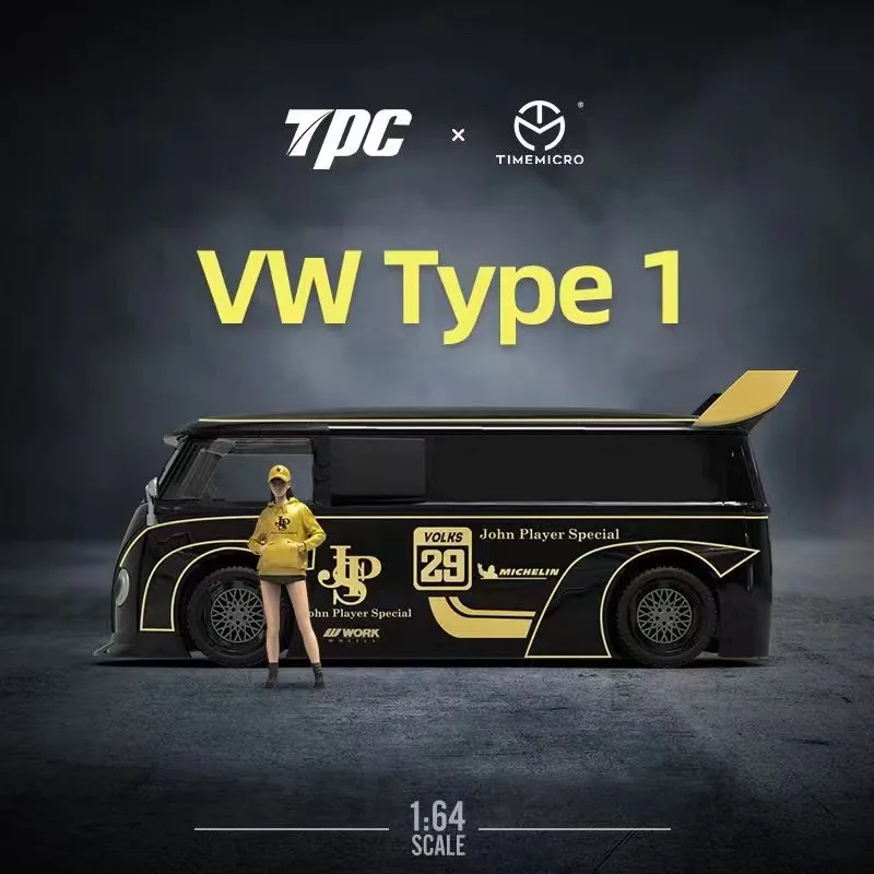 Time Micro 1/64 VW Type Model Van Die-Cast Collection - JPS Black Gold & All Black Coating Selection Pack with Figure Display
Time Micro 1/64 VW Type Model Van Die-Cast Collection - JPS Black Gold & All Black Coating Selection Pack with Figure Display