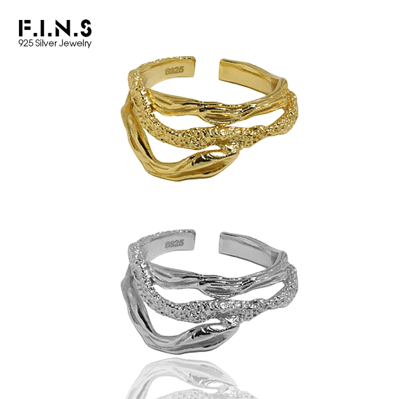 F.I.N.S Irregular Surface S925 Sterling Silver Gold Open Ring Layered Line Fold Resizable Finger Rings Punk Rock Fine Jewelry
F.I.N.S Irregular Surface S925 Sterling Silver Gold Open Ring Layered Line Fold Resizable Finger Rings Punk Rock Fine Jewelry
