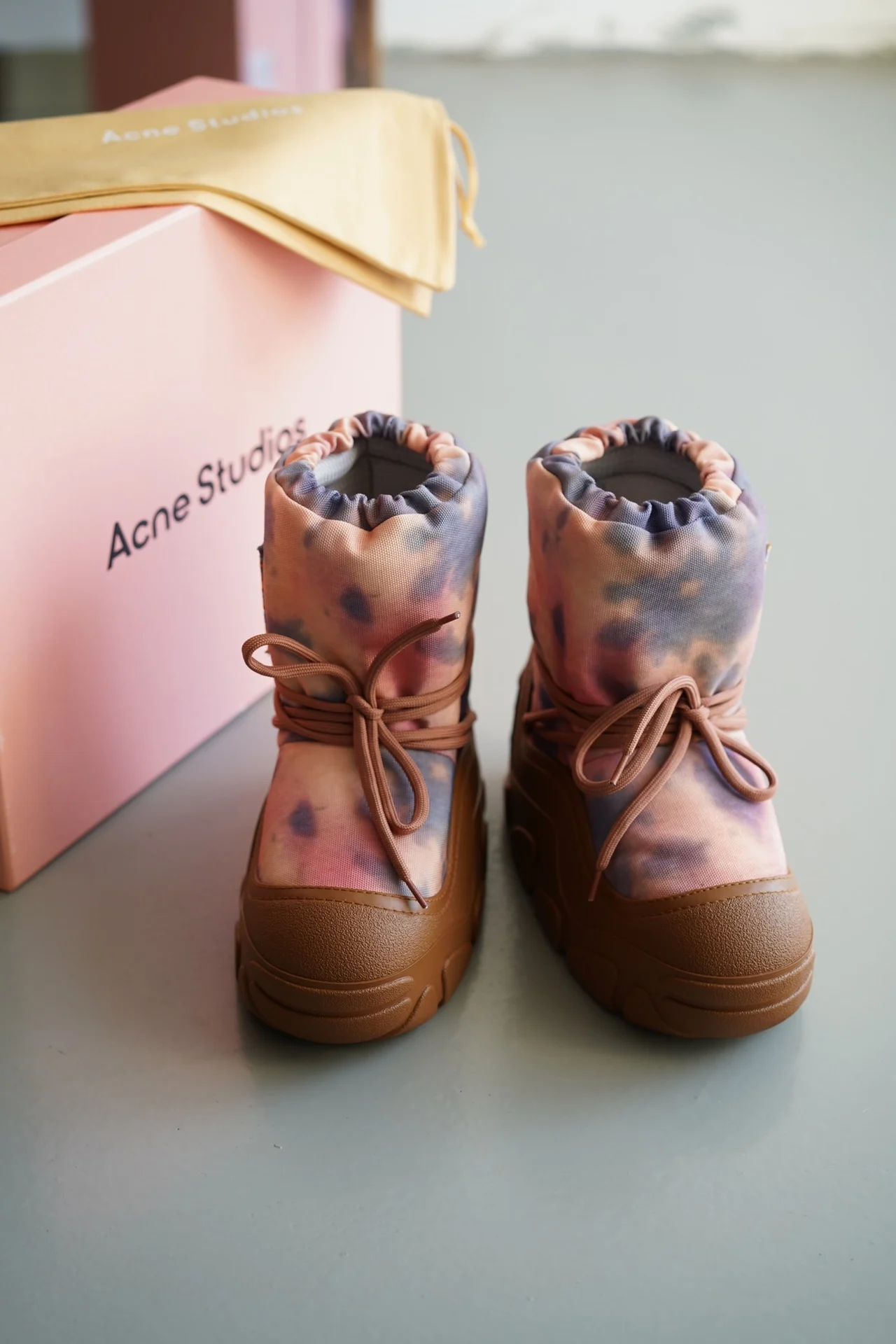 

2022 winter new Acne Studios rainbow smiley astronaut boots AC top quality 1:1 casual snow boots