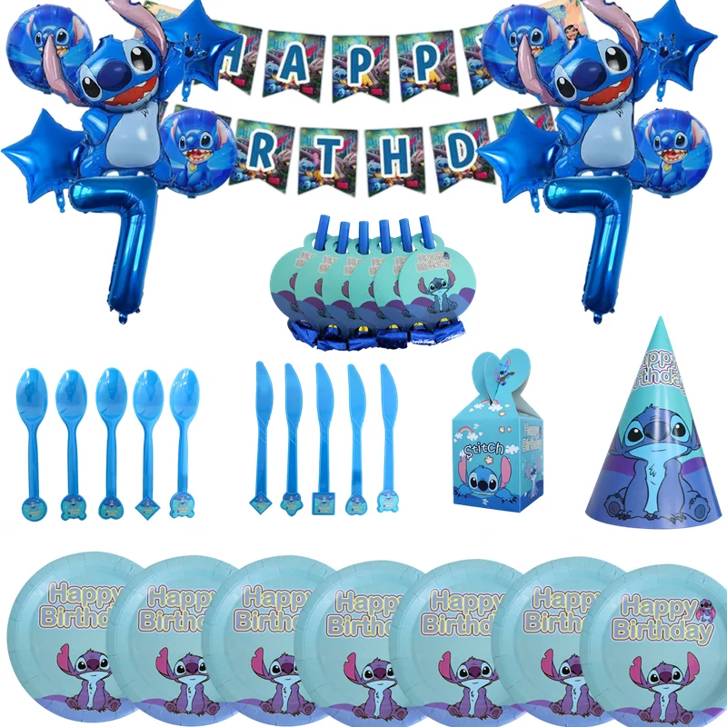 Blue Happy Birthday Part Balloons Set Cartoon Stitch Paper Plate Napkin Pennant Baby Shower Party Supplies Theme Decoration
Blue Happy Birthday Part Balloons Set Cartoon Stitch Paper Plate Napkin Pennant Baby Shower Party Supplies Theme Decoration