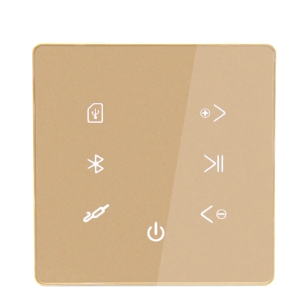 Bluetooth Amplifier in Wall USB SD Card Music Panel Smart Home Background Audio System Stereo Hotel Restaurant(Gold)
Bluetooth Amplifier in Wall USB SD Card Music Panel Smart Home Background Audio System Stereo Hotel Restaurant(Gold)